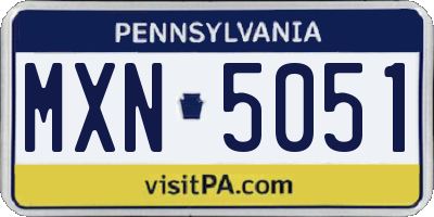 PA license plate MXN5051