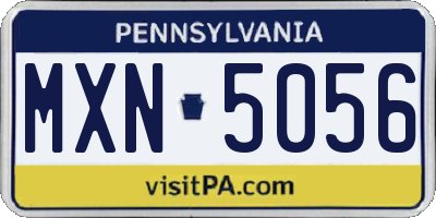 PA license plate MXN5056