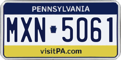 PA license plate MXN5061