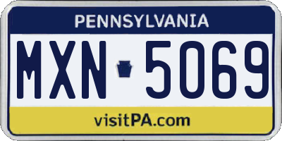 PA license plate MXN5069