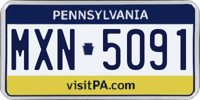 PA license plate MXN5091