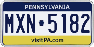 PA license plate MXN5182