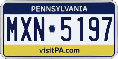 PA license plate MXN5197