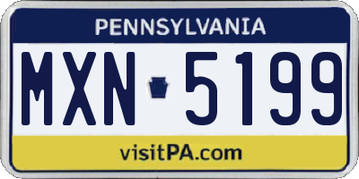 PA license plate MXN5199