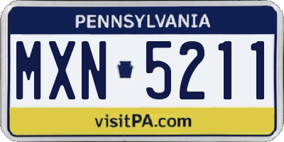 PA license plate MXN5211