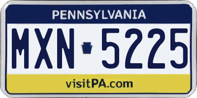 PA license plate MXN5225