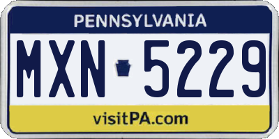 PA license plate MXN5229