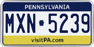 PA license plate MXN5239