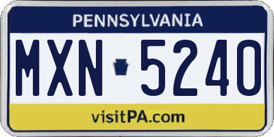 PA license plate MXN5240