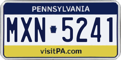 PA license plate MXN5241