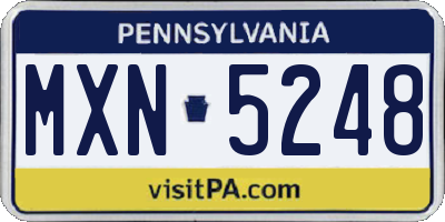 PA license plate MXN5248