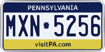 PA license plate MXN5256