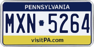 PA license plate MXN5264