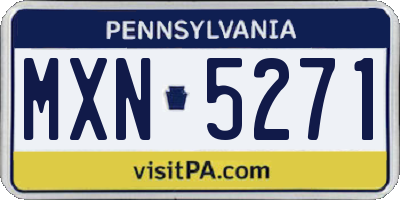 PA license plate MXN5271