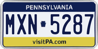 PA license plate MXN5287