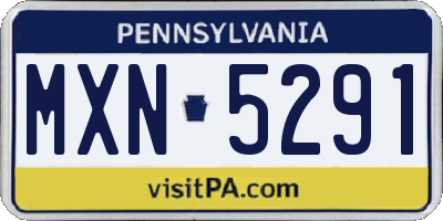 PA license plate MXN5291