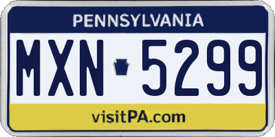 PA license plate MXN5299
