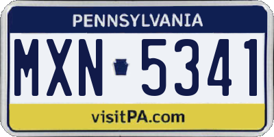 PA license plate MXN5341