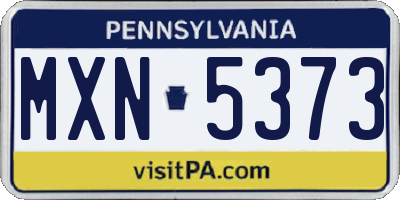 PA license plate MXN5373