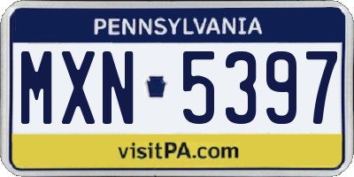 PA license plate MXN5397