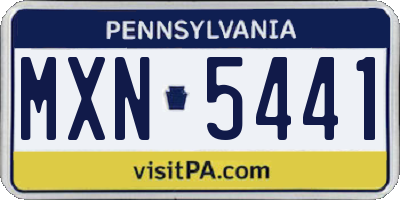 PA license plate MXN5441