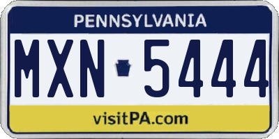 PA license plate MXN5444