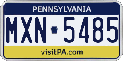 PA license plate MXN5485