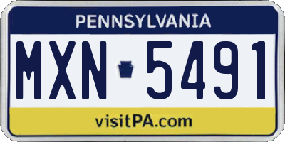 PA license plate MXN5491