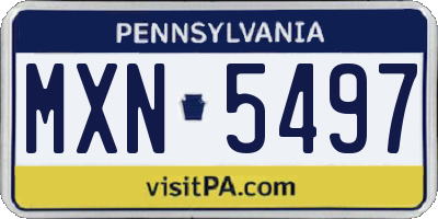 PA license plate MXN5497