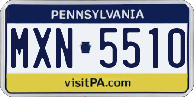 PA license plate MXN5510