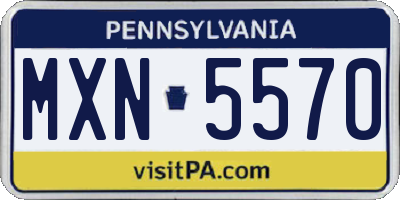 PA license plate MXN5570