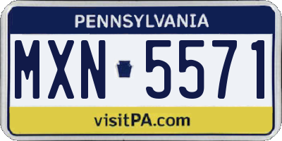 PA license plate MXN5571