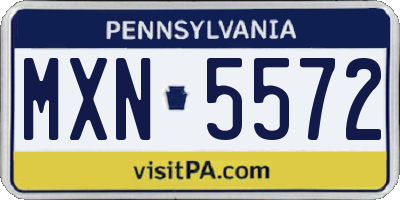 PA license plate MXN5572