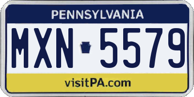 PA license plate MXN5579