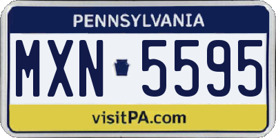 PA license plate MXN5595