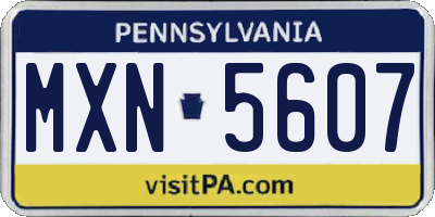 PA license plate MXN5607