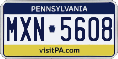 PA license plate MXN5608