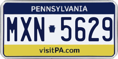 PA license plate MXN5629