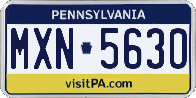 PA license plate MXN5630