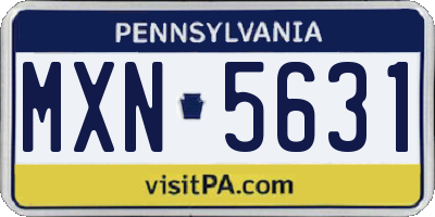 PA license plate MXN5631