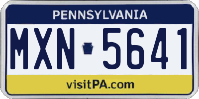 PA license plate MXN5641