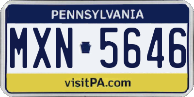 PA license plate MXN5646
