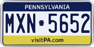 PA license plate MXN5652