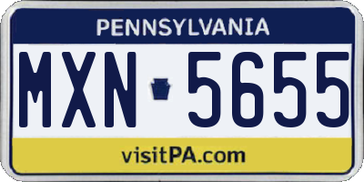 PA license plate MXN5655