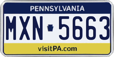 PA license plate MXN5663