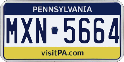 PA license plate MXN5664