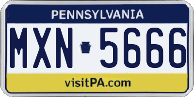 PA license plate MXN5666
