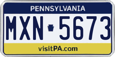 PA license plate MXN5673