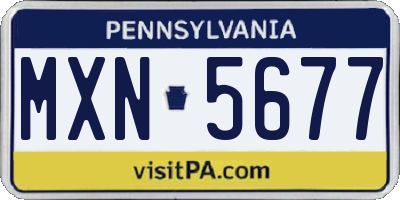 PA license plate MXN5677