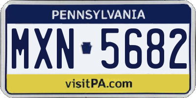 PA license plate MXN5682